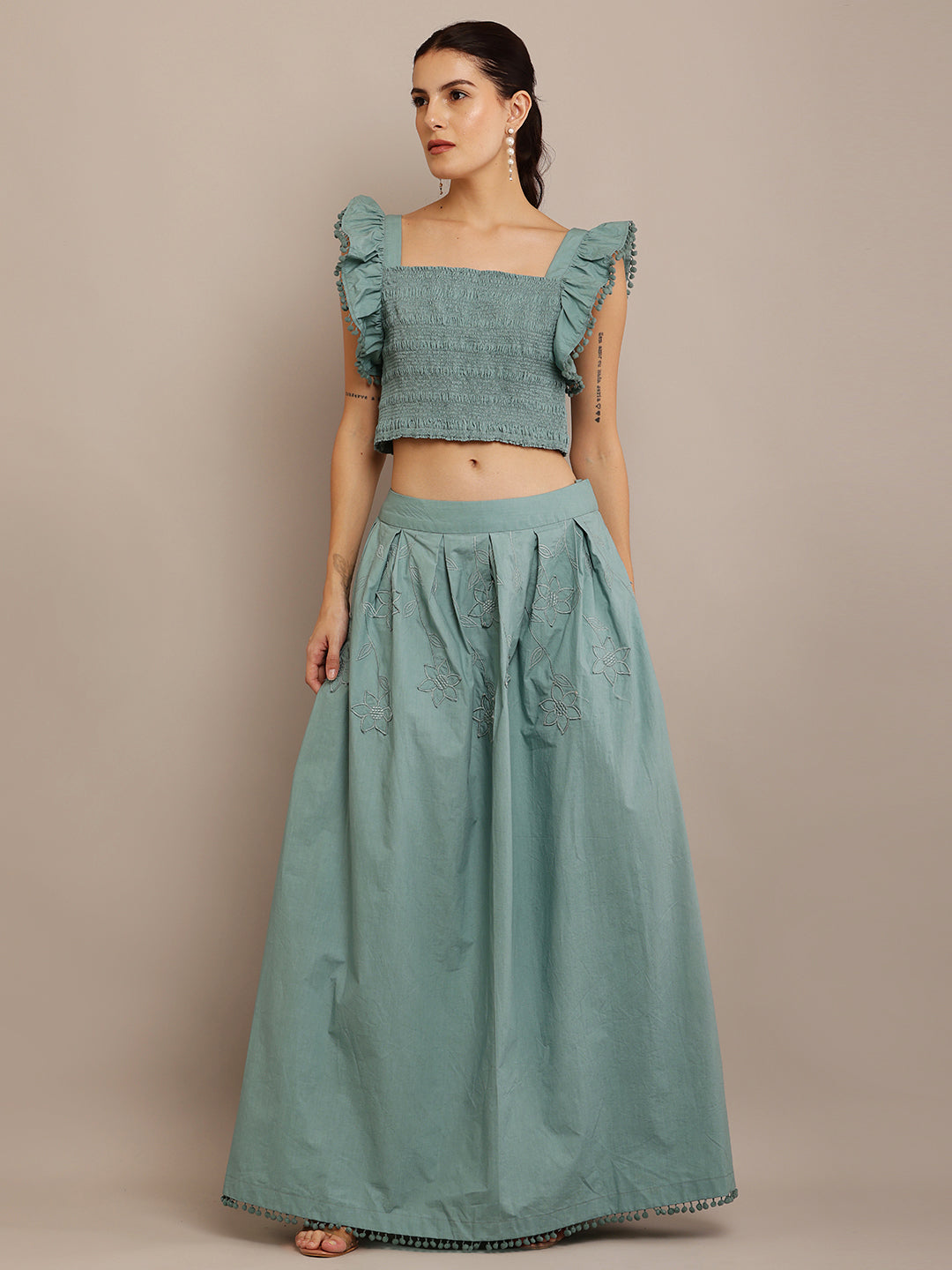 Pong Turquoise Top & Skirt