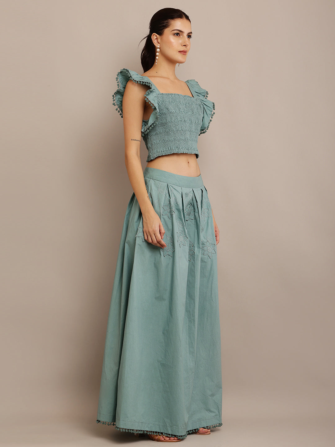 Pong Turquoise Top & Skirt