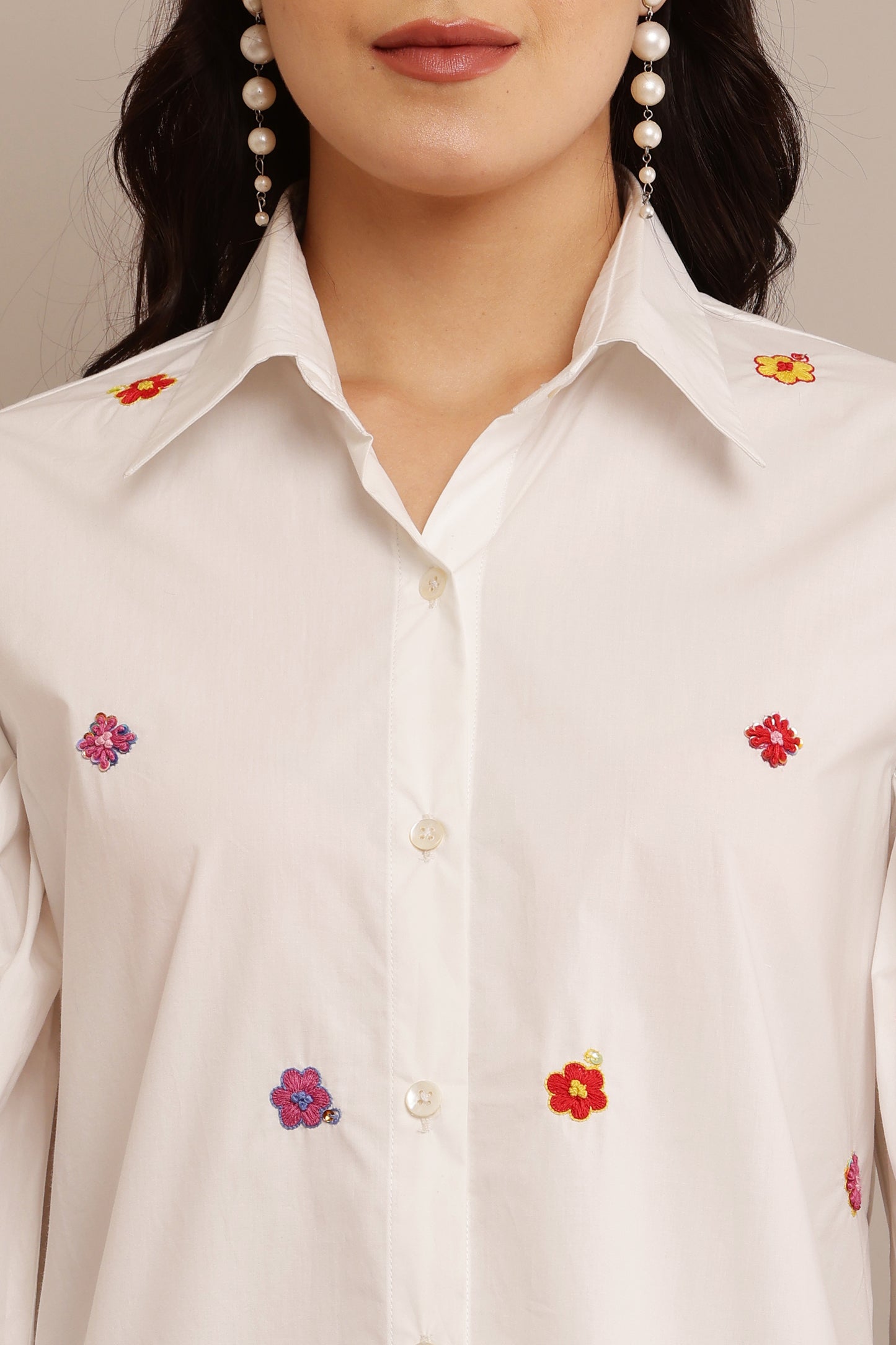 Small Floral White Top