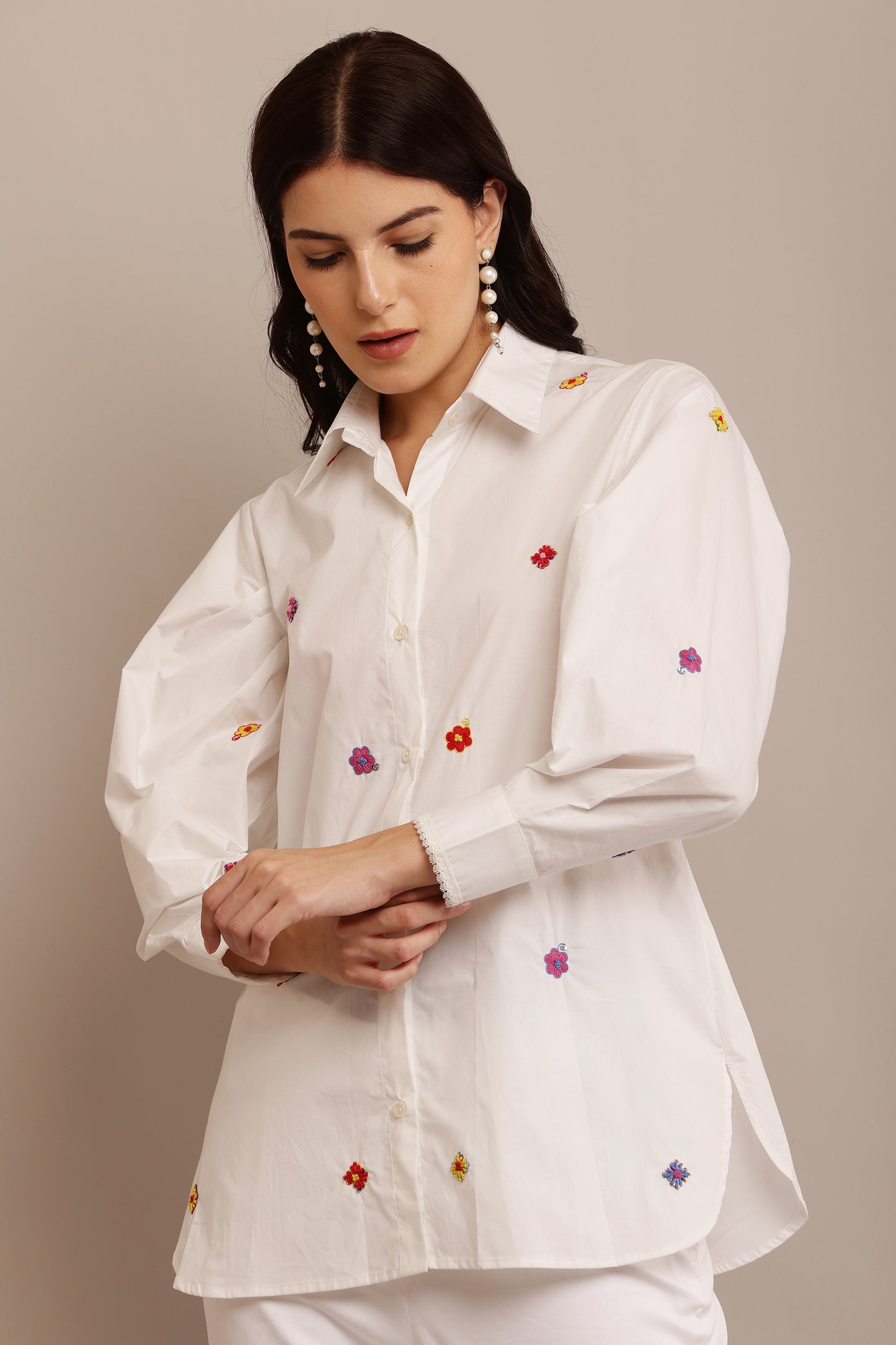 Small Floral White Top