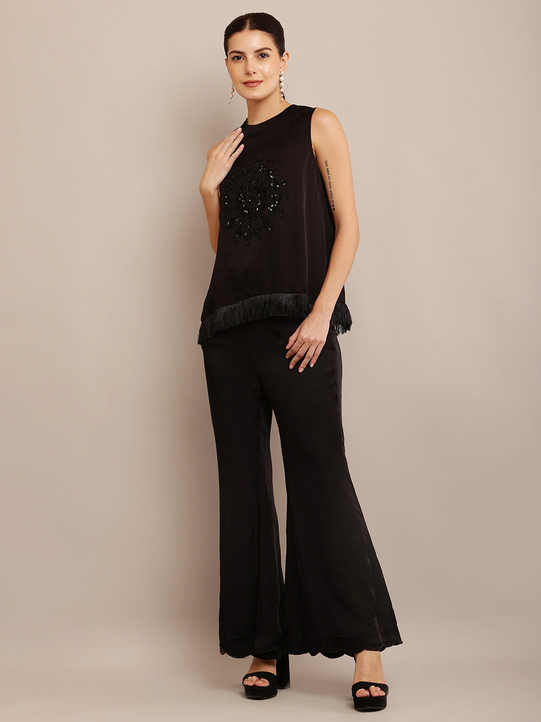 Black Tassel Top & Pant